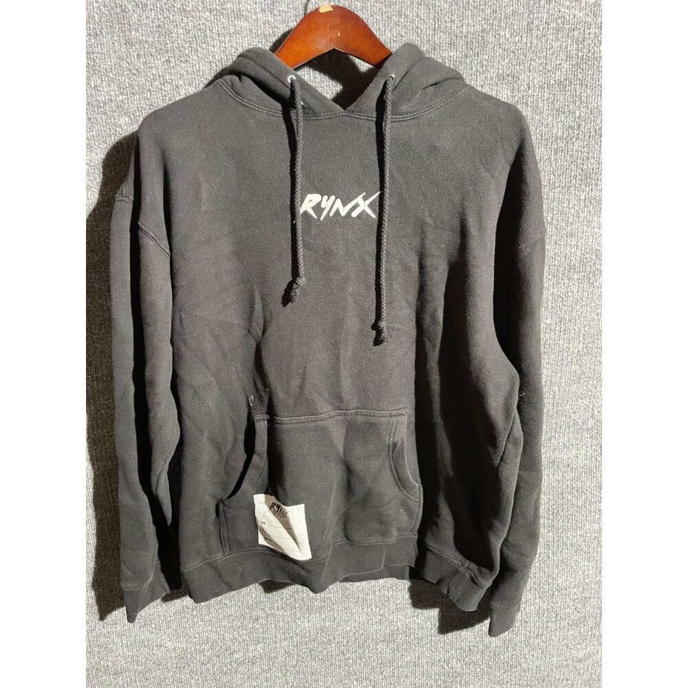 RYNX Hoodie Sweatshirt Mens Large Black Pullover Fleece In Pieces Tour Graphic